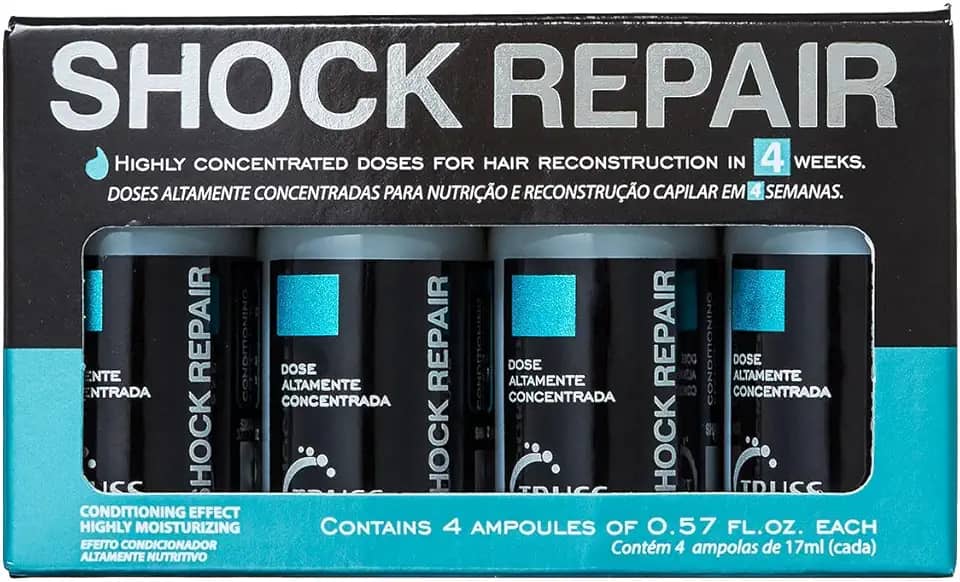 Truss Tratamento Shock Repair | Ampola Capilar Reconstrutora e Hidratante | 4x17ml