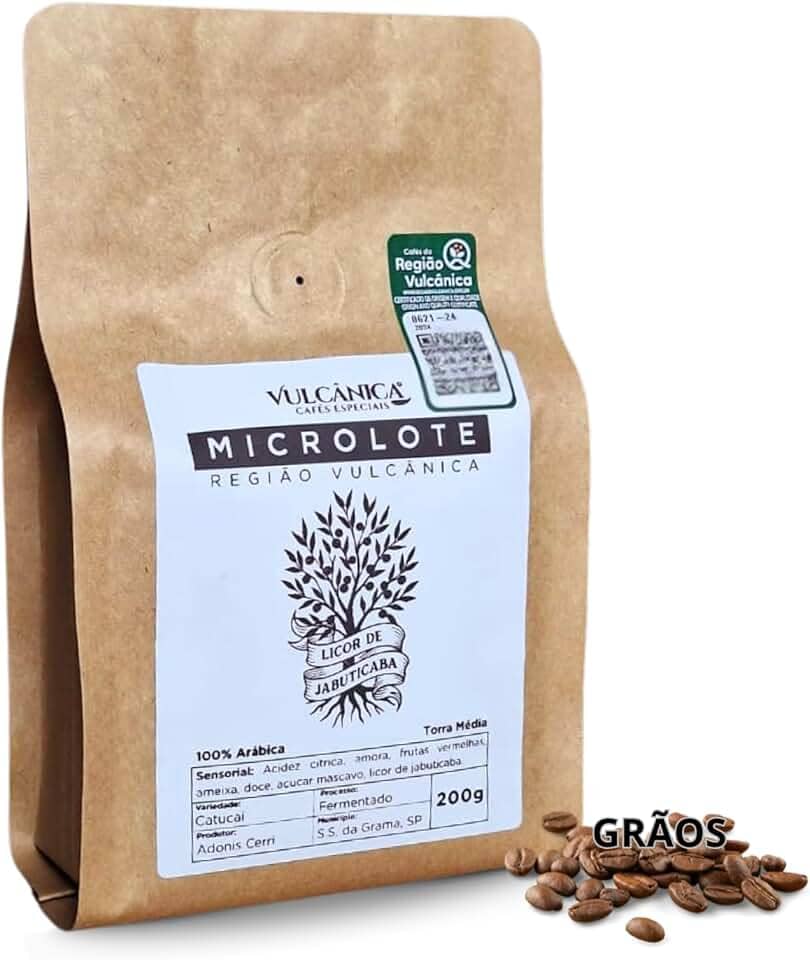 Café Especial Fermentado Microlote Licor de Jabuticaba em Grãos 200g - Região Vulcânica