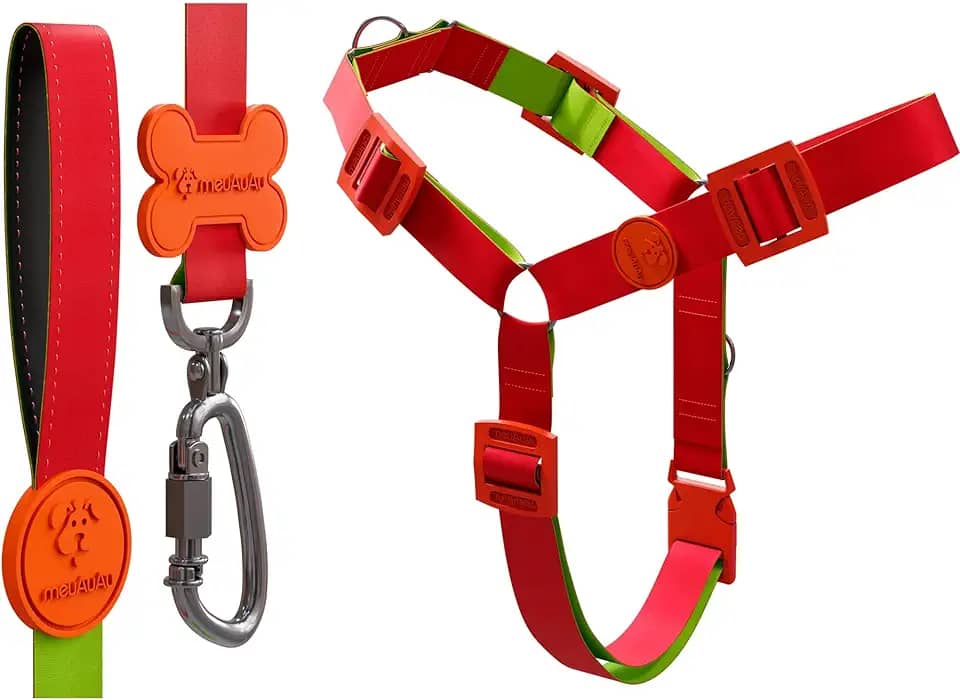 Peitoral Antipuxão Para Cachorro Várias Estampas (M, NEW RED)