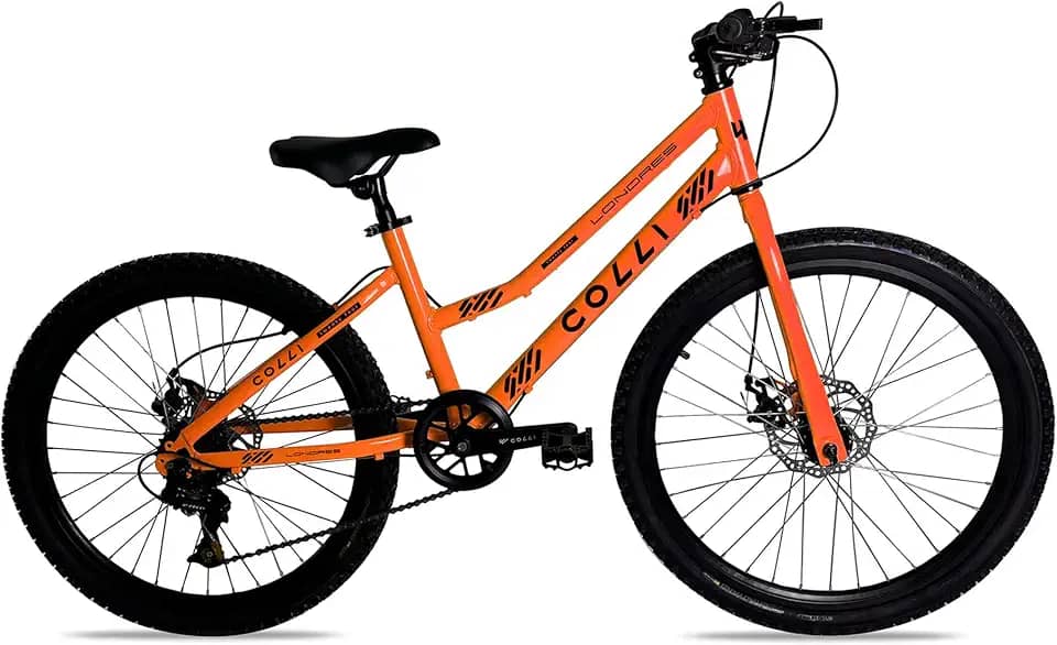 Colli Bike Bicicleta Londres Quadro Rebaixado Aço Carbono Aro 24, Aros Aero Parede Dupla Tamanho do quadro 14' 36 Raias 7 Velocidades Freios a Disco Suporte de guidão Down Hill