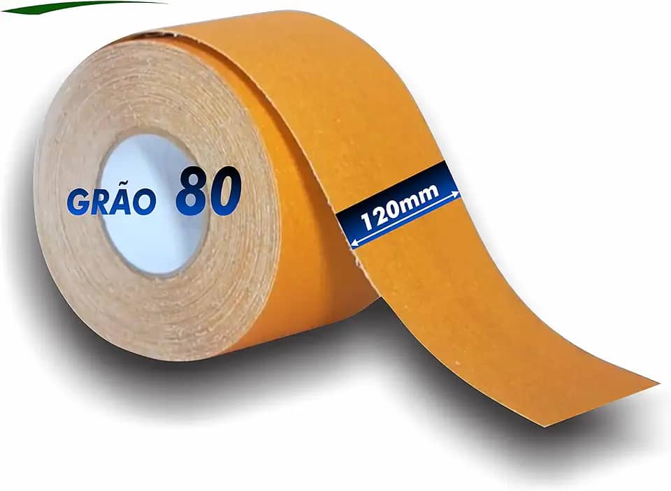 Lixa Para Madeira Pano Rolo 5m x 12cm Grãos a Escolher 36 40 50 60 80 100 120 150 180 220 (Grão 80)
