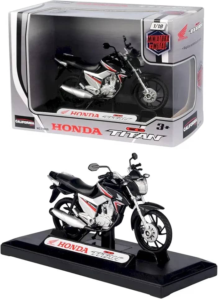 1/18 MOTO HONDA CG TITAN 160 2016 PRETA