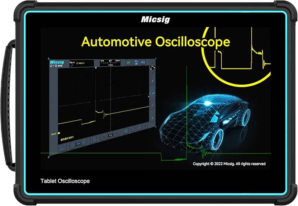 SainSmart Osciloscópio Digital Automotivo para Tablet Micsig, 4 Canais, Tela Sensível Ao Toque de 10,1', Largura de Banda de 100 Mhz, Taxa de Amostragem de 1Gsa/S, Profundidade de Memória de 110 Mpts,