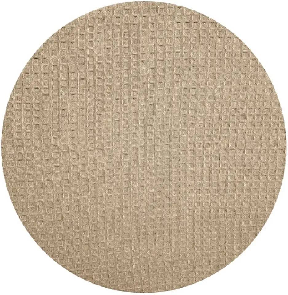 4 Capa Sousplat Supla Tecido Piquet Bege 35cm Diâmetro