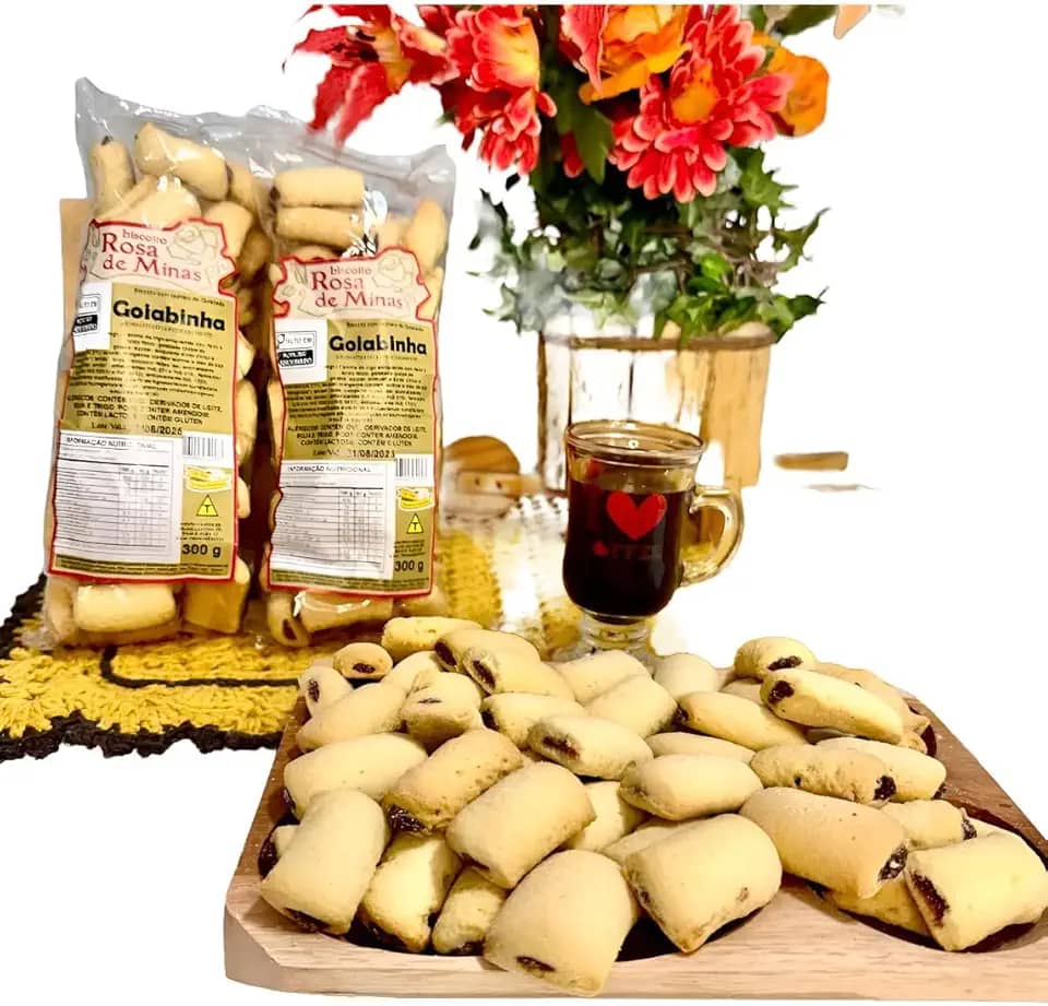 Rosa de Minas Biscoito Goiabinha, Biscoito Recheado de Goiaba, Kit com 2 Pacotes de 300g