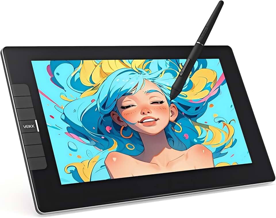 VEIKK Mesa digitalizadora Monitor laminado completo VK1200V2 de 11,6 polegadas, tablet de desenho de tela IPS HD com luva de arte e caneta, compatível com PC/Mac/Chromebook para ensinar anime