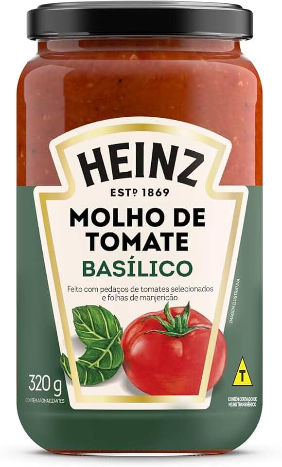 Heinz Molho de Tomate Rústico Basílico em vidro, 320G