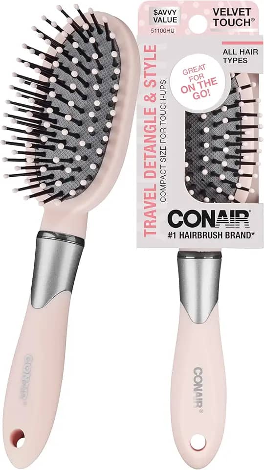 Conair Escova de cabelo Velvet Touch, tamanho médio - As cores podem variar