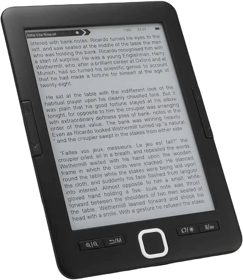 VBESTLIFE Ebook Reader, Leitor de Livros Eletrônicos de Tela de Tinta de 6 Polegadas, Construído Em 8g 128m, Leitura Personalizada, para Viajar, Viajar ou Relaxar Em Casa