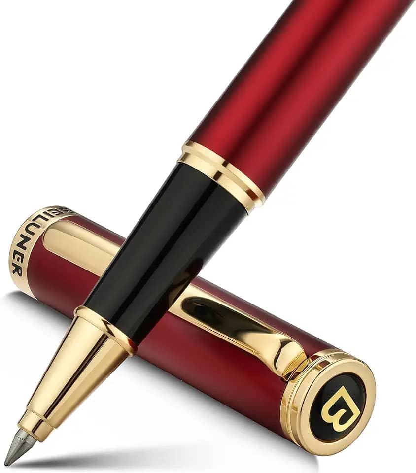 BEILUNER Caneta esferográfica de luxo, acabamento em ouro 24K, designs nobres e elegantes, refil de tinta Schneider, melhor conjunto de canetas esferográficas para presente para homens e mulheres, profissional, escritório executivo, belas canetas