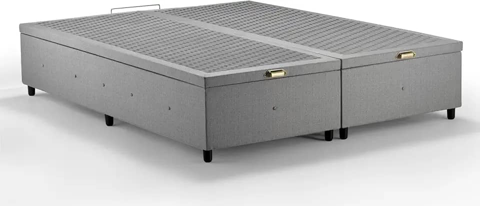 Box Baú Premium Linho Cinza King - SONO DESIGN