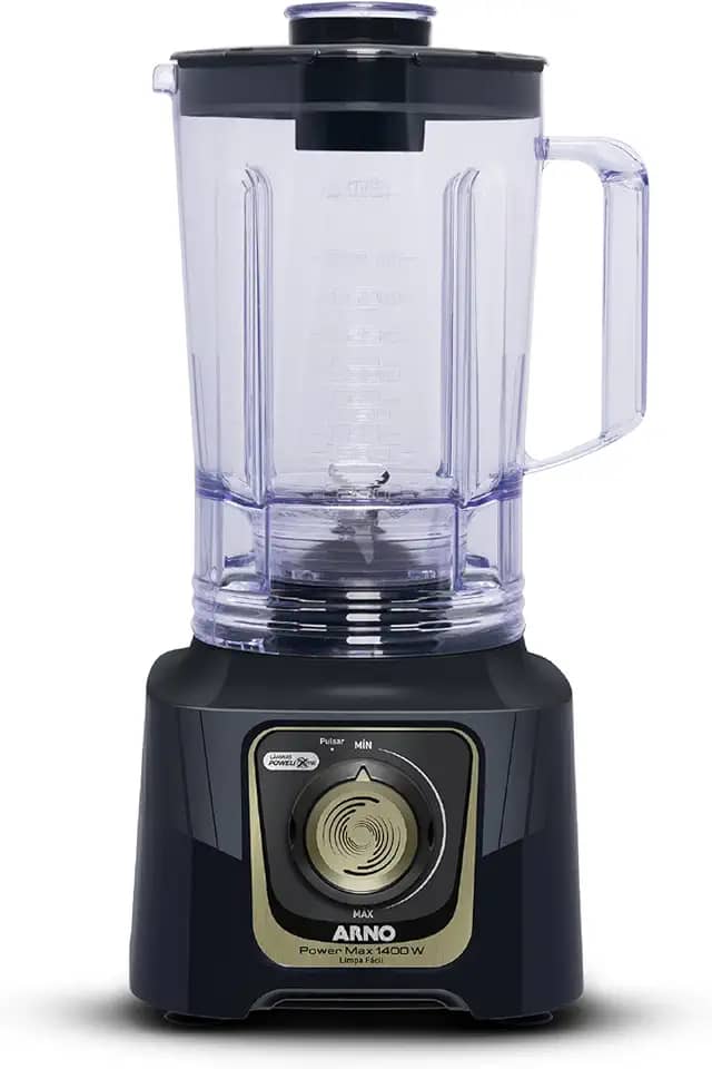 Liquidificador Arno Powermax Autolock 1400W LN82, Cinza Chumbo, com 6 Lâminas Powelix Pro, Tecnologia Anti Vazamento, Comfort Control e Limpeza Fácil, 110V