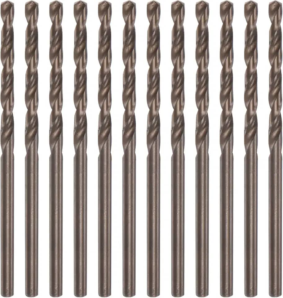 Generic 12 peças de brocas de cobalto, 2,6 mm M35 broca de torção métrica de aço de alta velocidade para metal duro, aço inoxidável, cobre, alumínio, ferro fundido, plástico