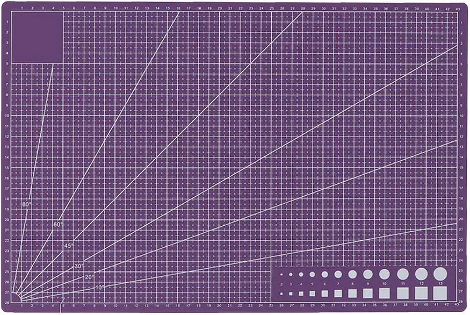 Tapete de corte autorreparável, tapetes de corte antiderrapante 45x30 para artesanato Tapete de corte dupla face para acolchoar, artesanato de costura (roxo)