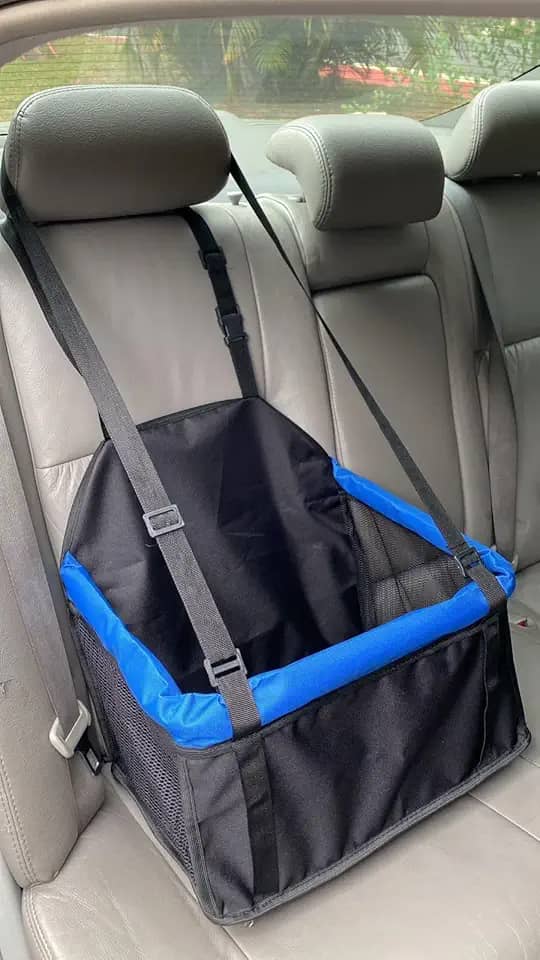 Cadeira AZUL + PRETO de Transporte de Luxo Segurança Pet Carro Cachorro e Gatos