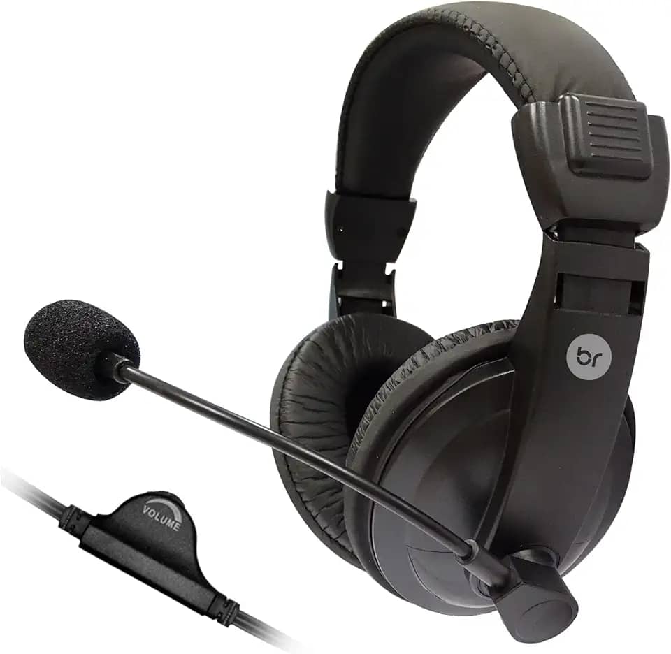 Bright 0507, Fone de Ouvido com Microfone, Cabo 2M, preto