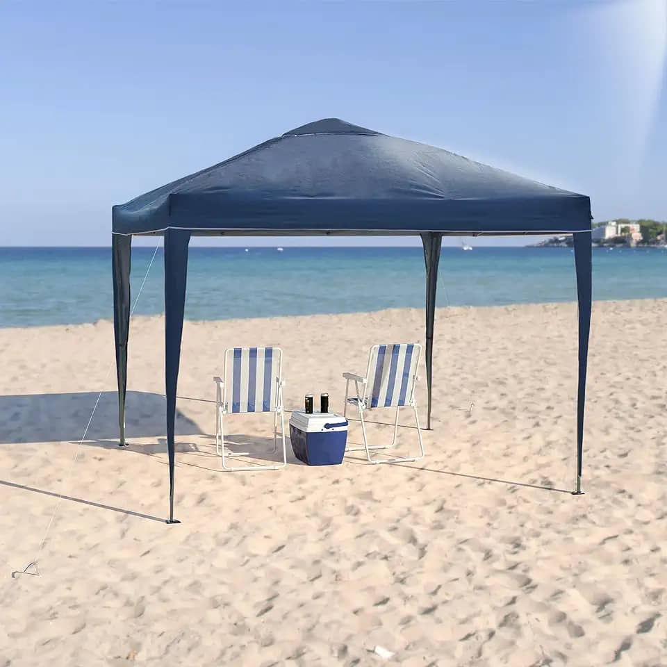 Tenda Articulada Gazebo 3x3m Articulado Alumínio Praia Camping Com Bolsa - Azul