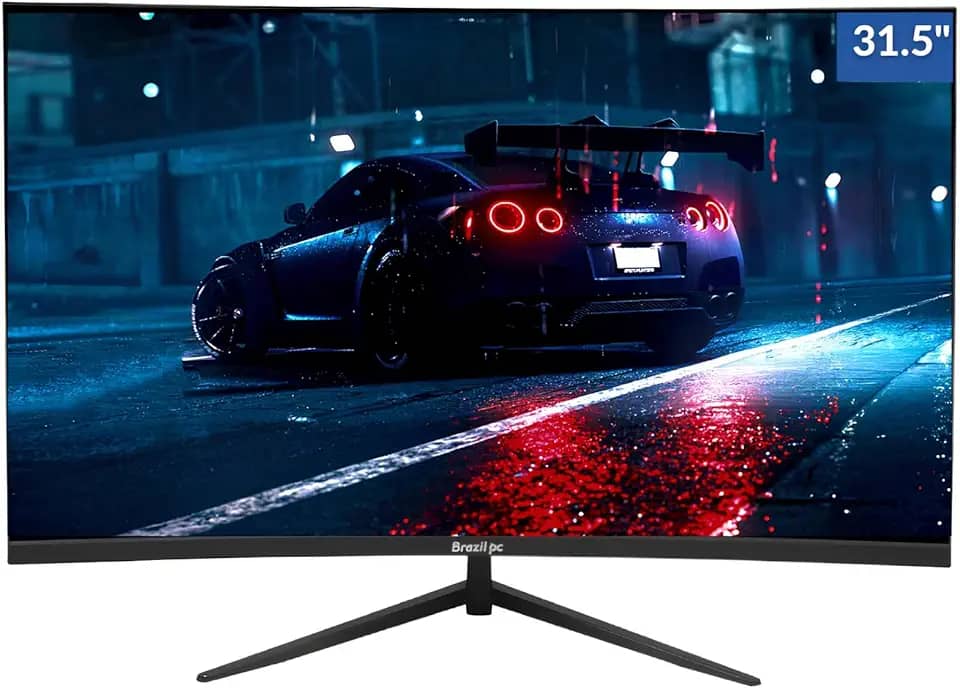 MONITOR BRAZILPC 31.5 POLEGADAS LED WIDESCREEN 75HZ CURVO BPC32R15 FHD FRAMLESS PRETO