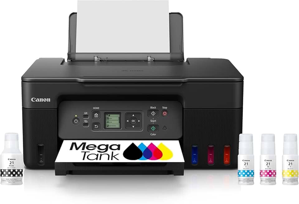 Canon Impressora a jato de tinta sem fio MegaTank G3270 All-in-One para uso doméstico, impressão, digitalização e cópia