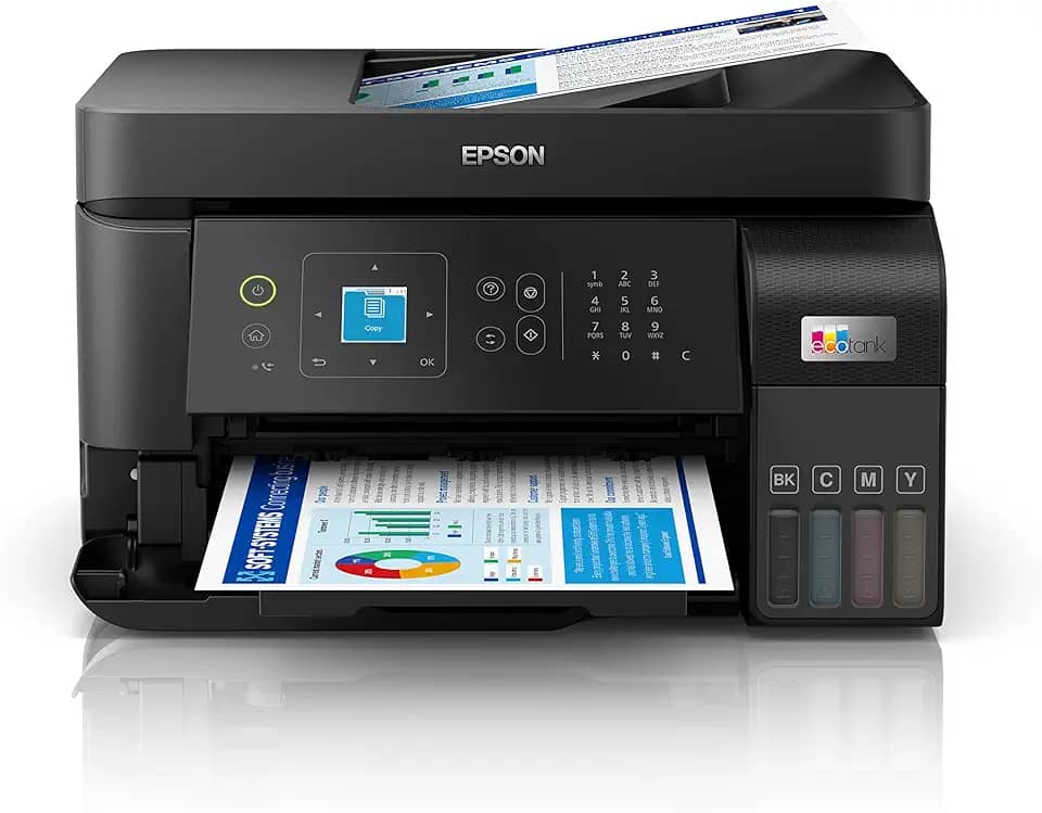 Multifuncional Epson EcoTank L5590 - Tanque de Tinta Colorida, Wi-Fi Direct, Ethernet, Fax, ADF, Bivolt, Preta