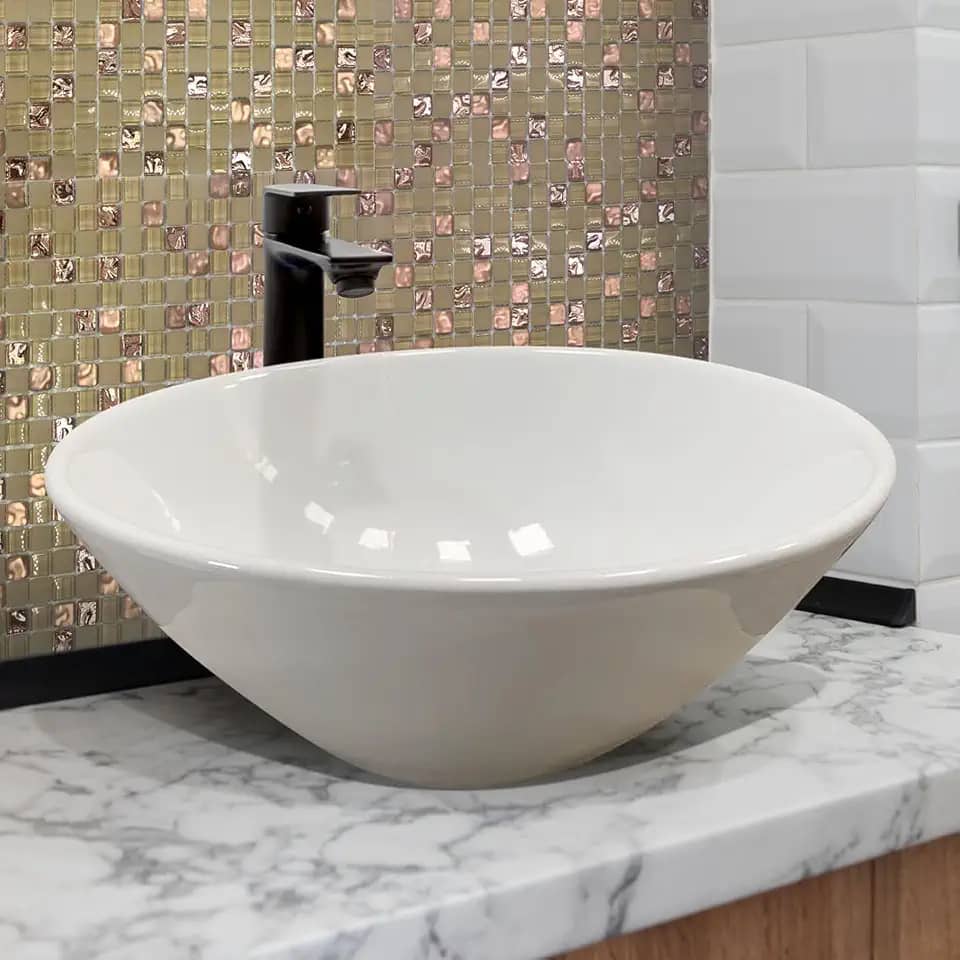 Cuba Lavabo Floripa de Apoio Sobrepor Redonda Branca 35 Pq. Def Ceramica - La Bella Griffe