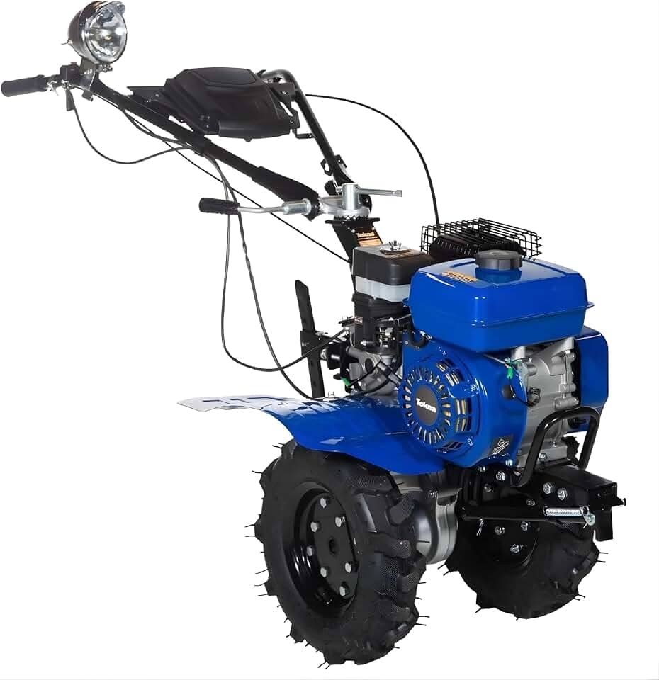 Motocultivador Gasolina 7HP com Rodas e Enxadas, TK90R, 212cc, com Farol e Guidão Regulável