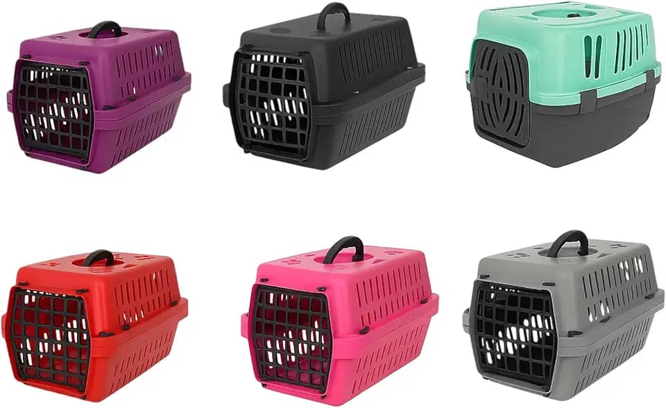 Caixa de Transporte para Cães e Gatos Luxo – Montagem Fácil – Caixa Transportadora ideal para Viagem e Veterinário, Novo Fechamento Sem Parafuso, Prático, Seguro e Confortável (Cinza, N1)