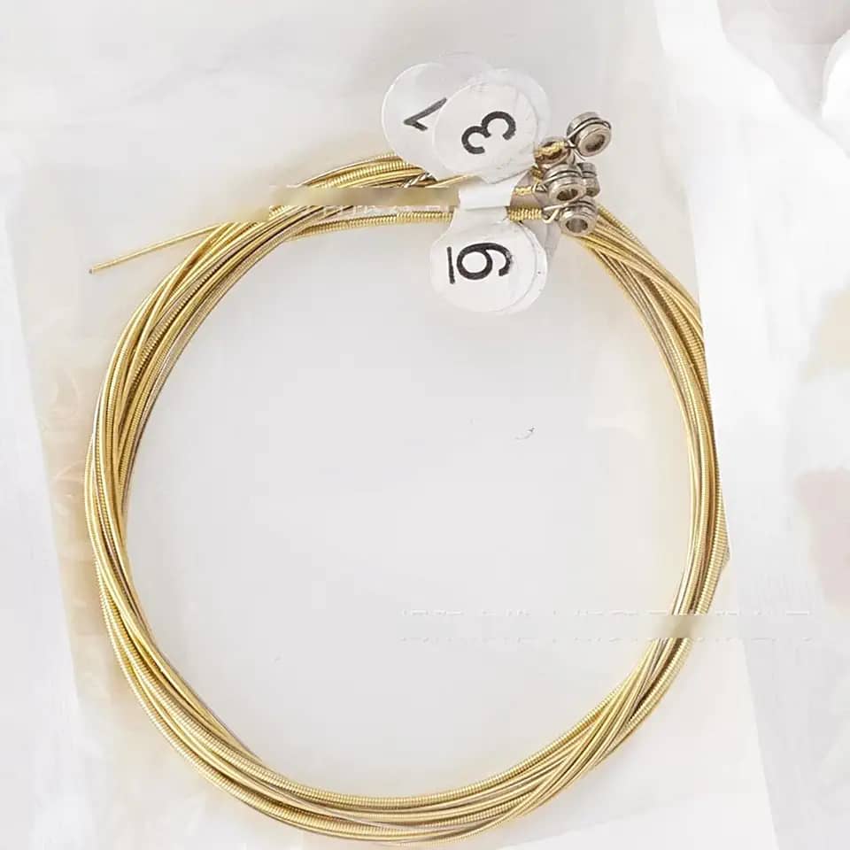 1 conjunto de cordas de violão, cordas de aço para guitarra acústica com revestimento de latão, qualidade de som brilhante, corda de aço de substituição para iniciantes, latão