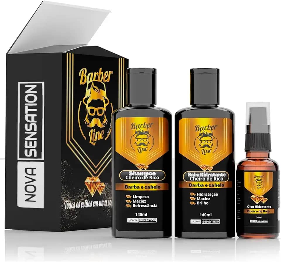 Kit barba Balm Shampoo Óleo Cheiro De Rico