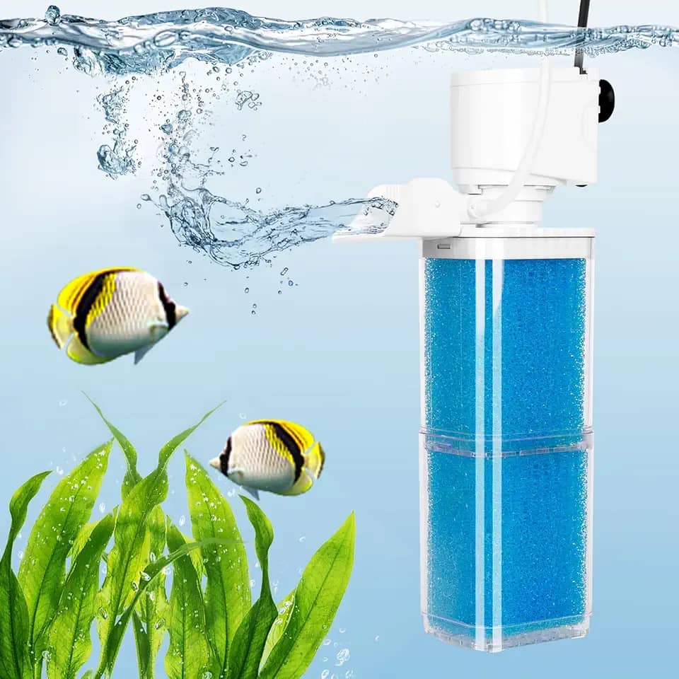 Filtros de aquário para tanques de 20 a 100 galões, filtro submersível de aquário com filtração, oxigenação, máquina de ondas, circulação 4 em 1, filtro de aquário potente para tanque de água