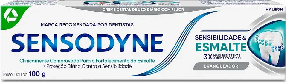 Sensodyne NOVO Creme Dental para Sensibilidade e Esmalte com Flúor, Fortalecimento do Esmalte Dental, 100g