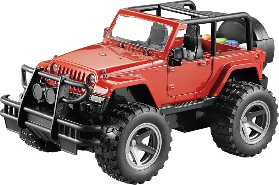 Zippy, Carrinho de Brinquedo Off-Road 4×4 com Fricção Equipado com Luzes e Som 1:16 Jipe— Vermelho