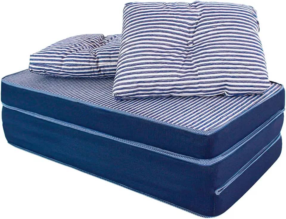 Puff Colchonete Dobrável/Sofa 3 em 1 + Travesseiro Casal BF Colchões