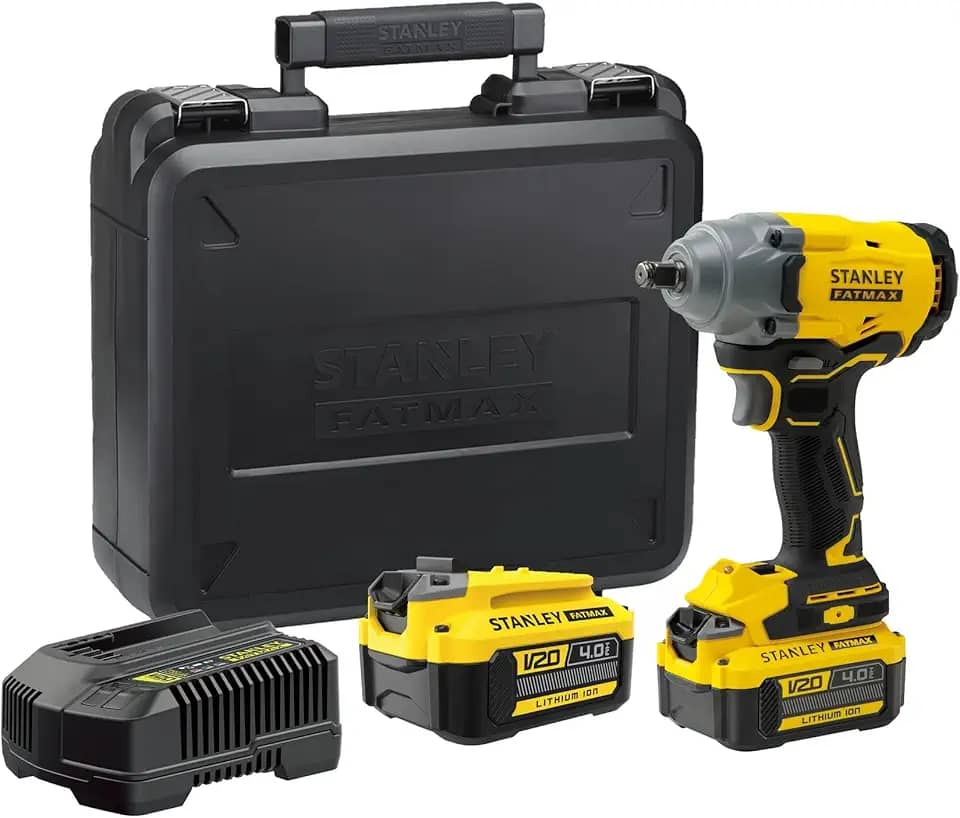 Stanley Chave de Impacto à Bateria, com Maleta de Ferramentas, 2 Baterias e 1 Carregador, Modelo SBW920M2K, 20V