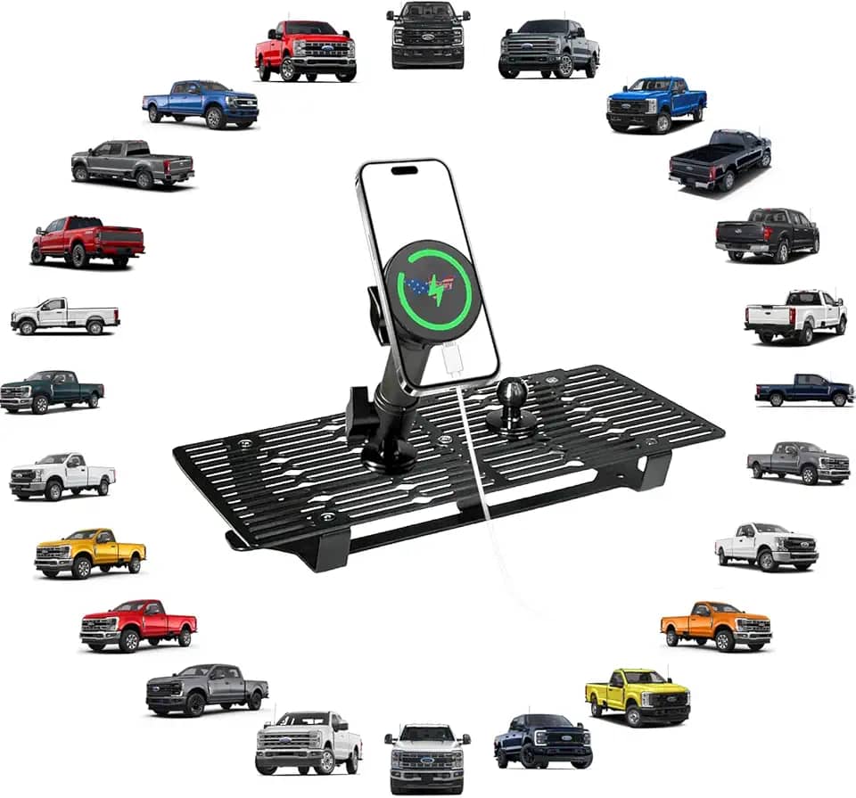 Suporte magnético para telefone 2025 F250 F350 compatível com acessórios super resistentes 2023 2024 2025 2025 2026 Ford F250 F350 Suporte de metal para celular suporte de plataforma