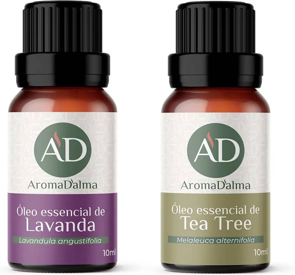 Kit Óleo Essencial - Os 2 Óleos Essenciais Mais Populares Do Mundo. Lavanda Reduz o Estresse, a Ansiedade - Melaleuca é revigorante e revitalizante | 100% Puros e Naturais Testados Por Cromatografia - Aroma D’alma