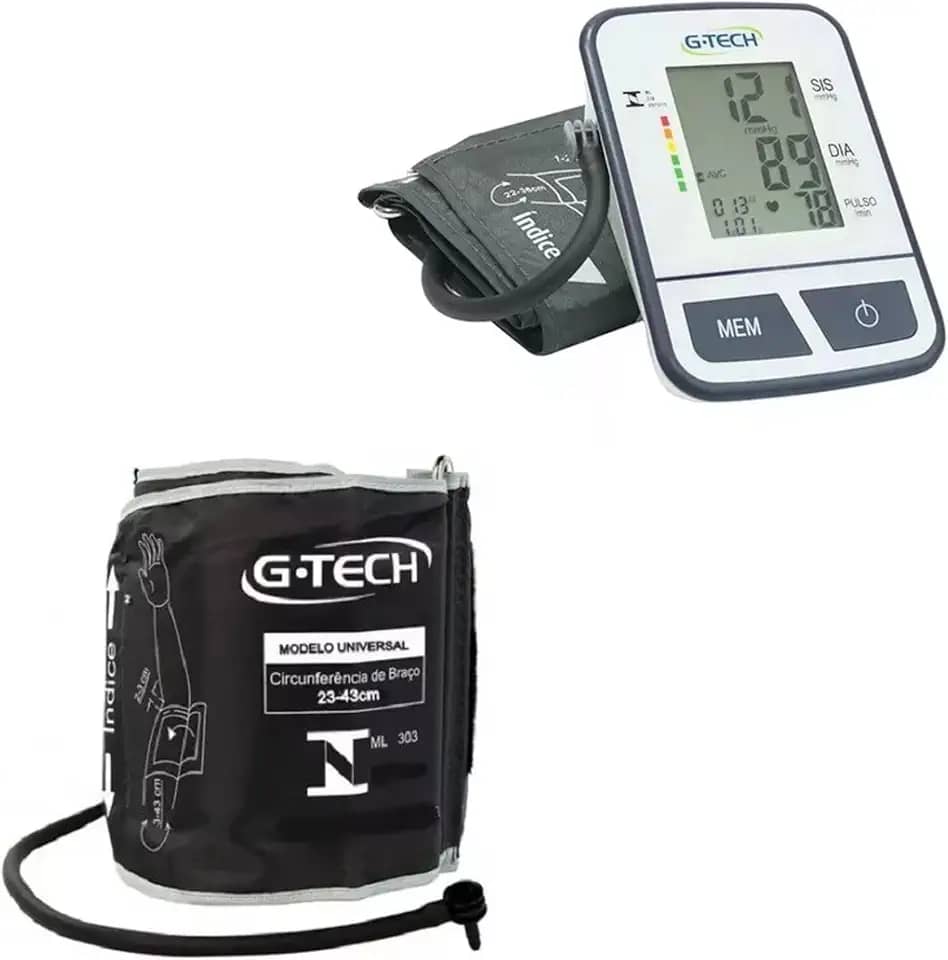 Aparelho De Pressão Digital Braço G-tech + Braçadeira Obeso