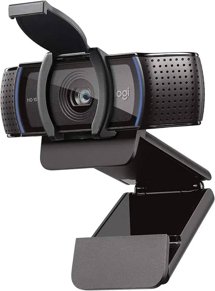 Logitech C920e HD 1080p Webcam habilitada para microfone, certificada para Zoom, compatível com Microsoft Teams, compatível com TAA + Litra Glow Premium LED Streaming Light com TrueSoft, suporte de monitor ajustável