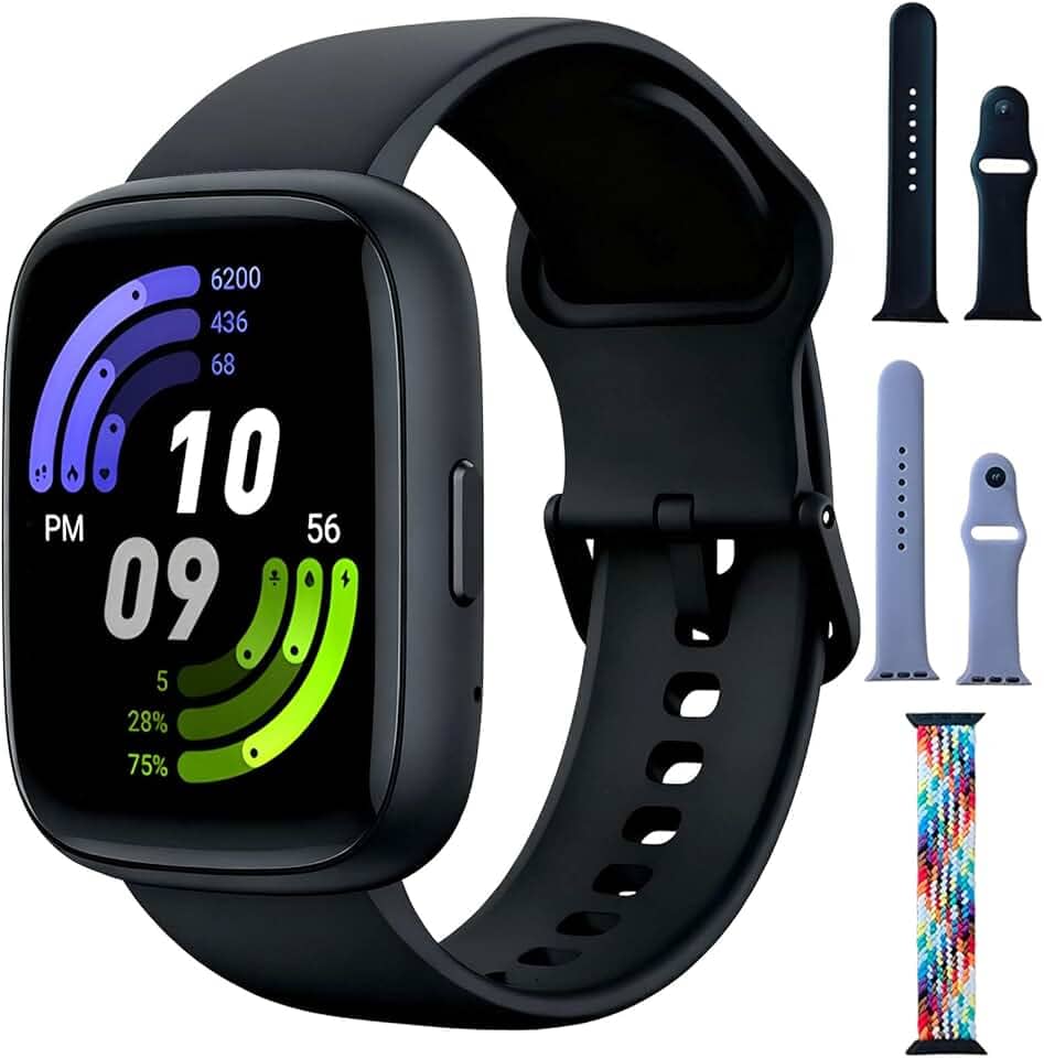 Relogio Smartwatch Feminino e Masculino,Smartwatch GPS,Tela HD de 1,85" Full Touch, Modos Esportivos, Inclui 3 Pulseiras, Compatível com Android iOS amarelo preto