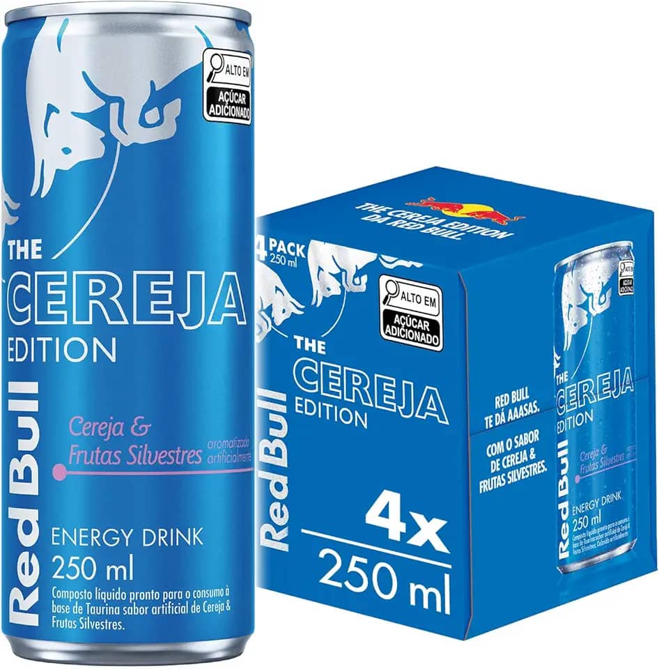 Pack de 4 Latas Red Bull Energético, Cereja e Frutas Silvestres, 250ml