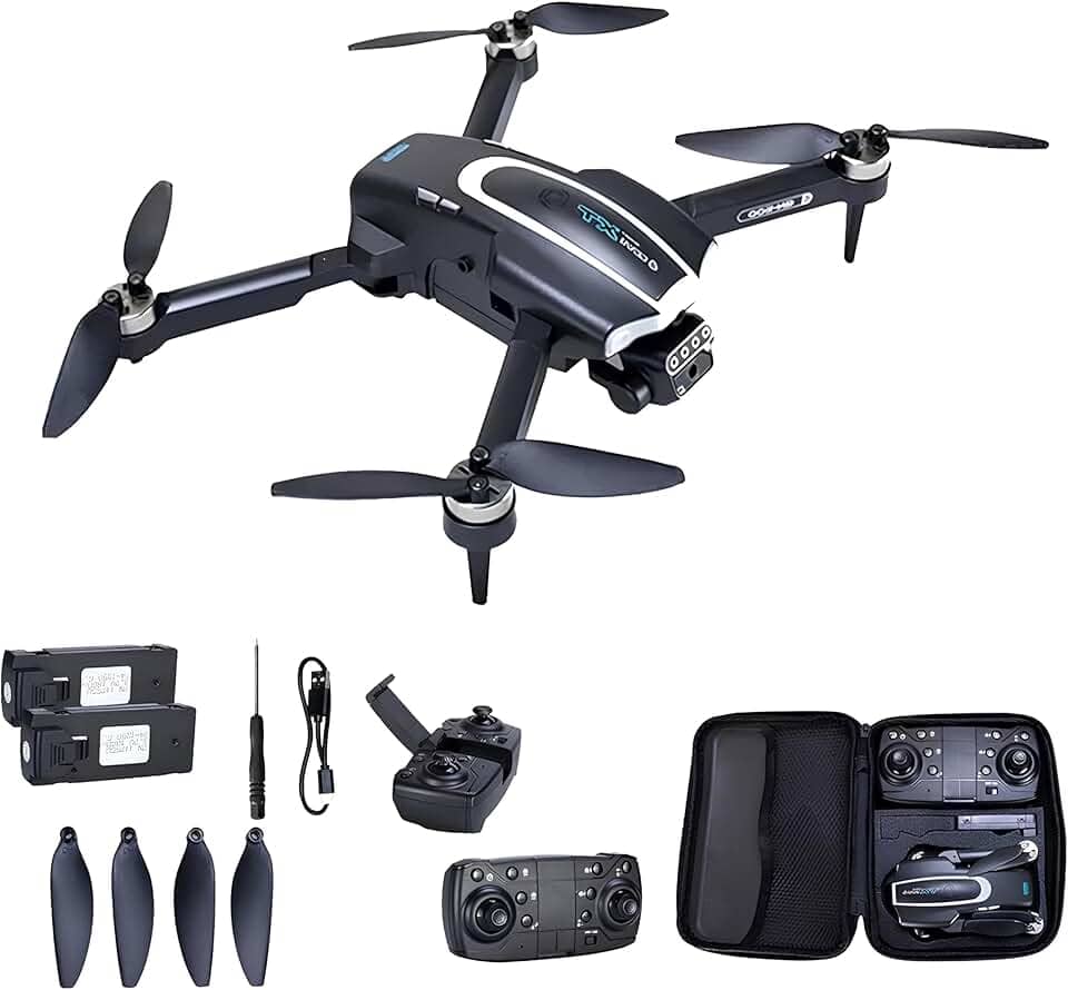 Drone Profissional com Câmera 6K HD FPV, Quadricóptero Dobrável, 2 Baterias 1800mAh, 25 Minutos de Voo, Controle Remoto, Fluxo Óptico, Kit Completo com Bolsa