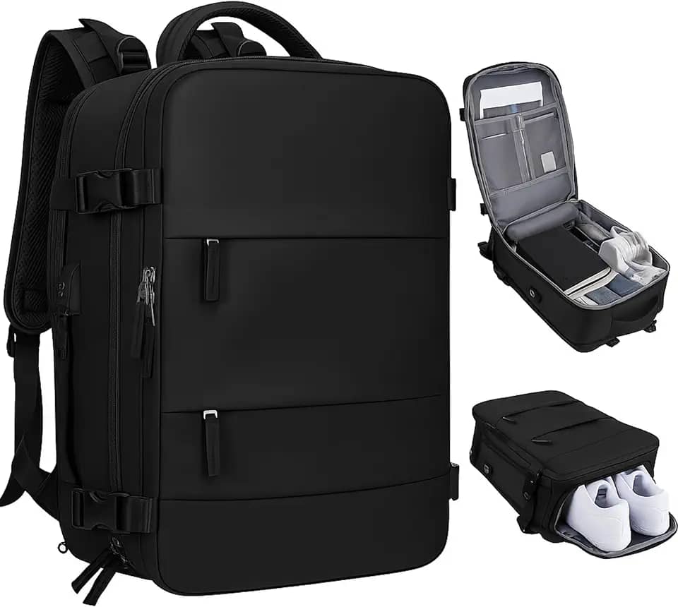 Mochila Feminina e Masculina - Notebook, Casual, Viagem, Trabalho, Escola, Academia, Grande, Impermeável, Resistente - Ideal para Trabalho, Faculdade e Viagens - Com Entrada USB e Passa fio