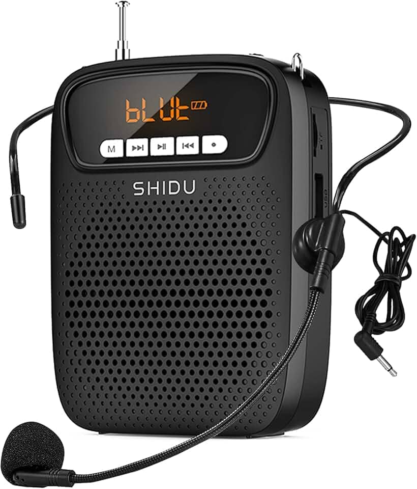 Conjunto de mini amplificador de voz portátil com fio e microfone para professores 15W recarregável leve microfone pessoal para sala de aula, guias turísticos, instrutores e apresentações