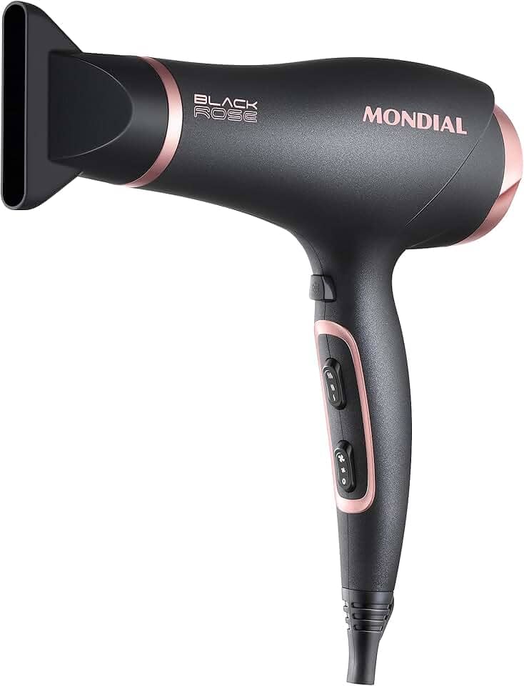 MONDIAL Secador de Cabelos, Preto/Golden Rose, 2000W, 110V - SC-37