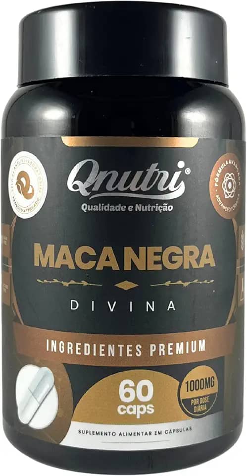 Maca Negra 1000mg - 60 cápsulas - Qnutri