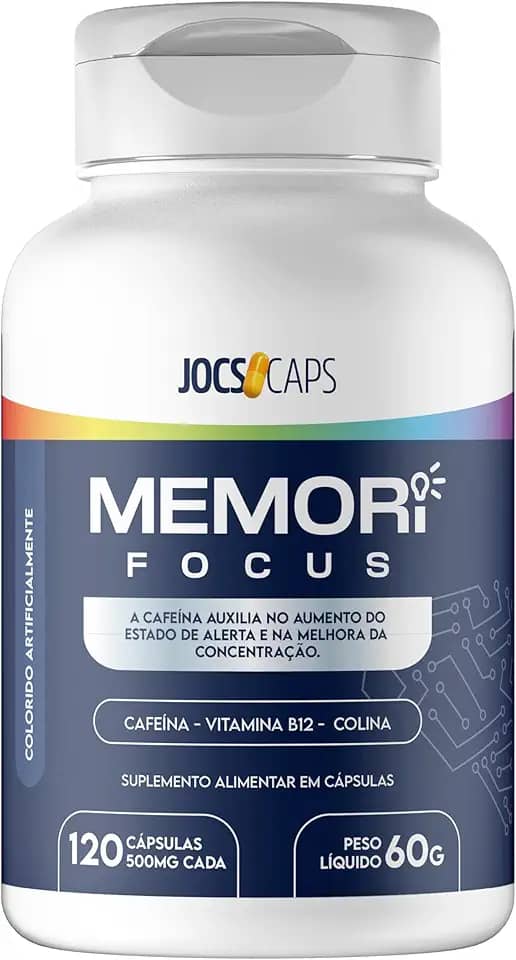 Memori Focus - Suplemento para Foco, Memória e Concentração; Com L-Tirosina, Colina, Arginina e Inositol; Energia Mental e Bem-Estar Emocional; 120 Cápsulas
