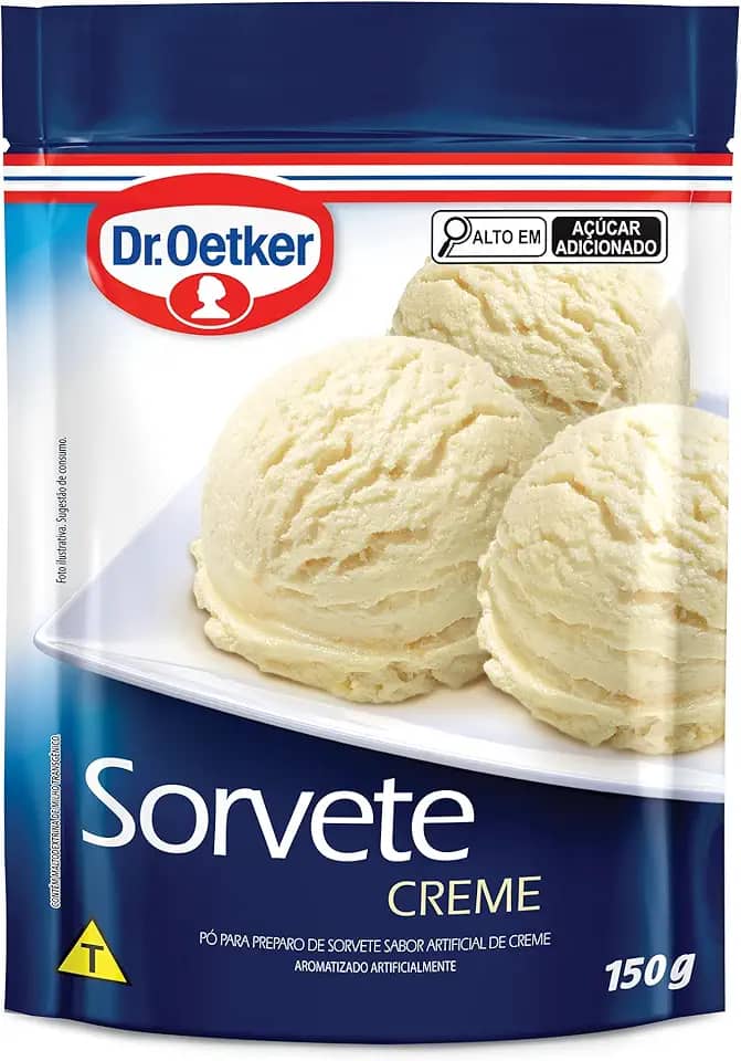 Dr. Oetker Sorvete Sabor Creme, Pó para Preparo de Sobremesa, Consistência Cremosa e Sabor Delicioso, 150g