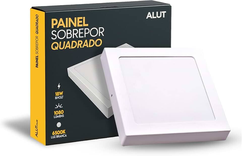Painel Led Plafon 18w/25w/36w ou 50w 6500k Branco Frio 110v/220v Bivolt Embutir/Sobrepor Branco Alut By Avant (Sobrepor, 18w)