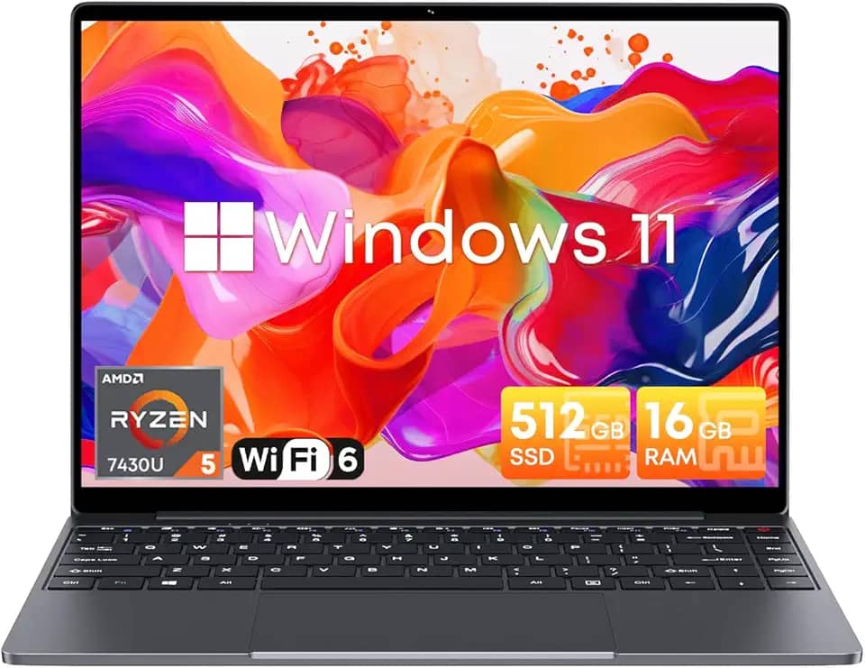 CHUWI Laptop CoreBook X de 14 polegadas, AMD Ryzen 7430U (até 4,3 GHz), 16 GB DDR4 RAM 512 GB SSD, computador laptop Windows 11, IPS FHD 2160 * 1440, HDMI, WiFi 6, BT5.2, USB 3.0, webcam