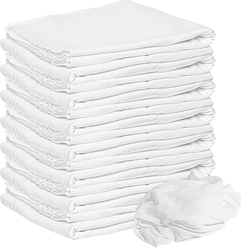 Kit com 10 Panos de Chão Grande Gigante 58x85cm - Grosso Encorpado Branco 100% Algodão - Super Premium